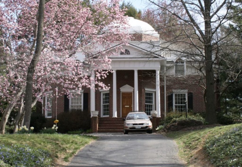 Exterior shot of a brick home in Falls Church, Virginia