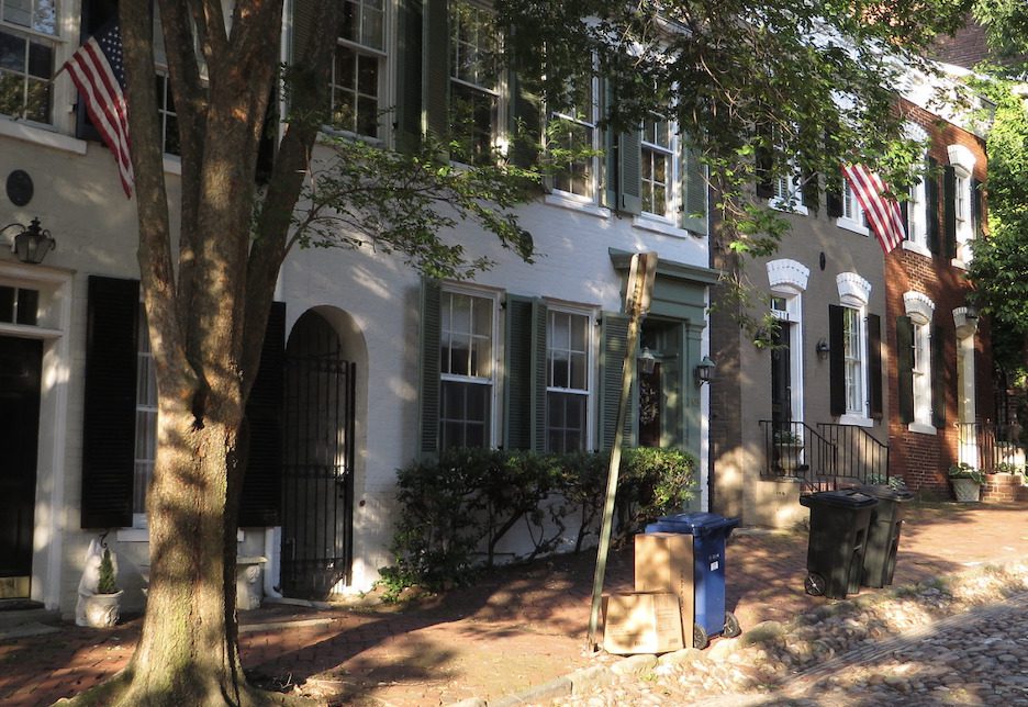 A shot of scenic Prince Street in Alexandria, Virginia