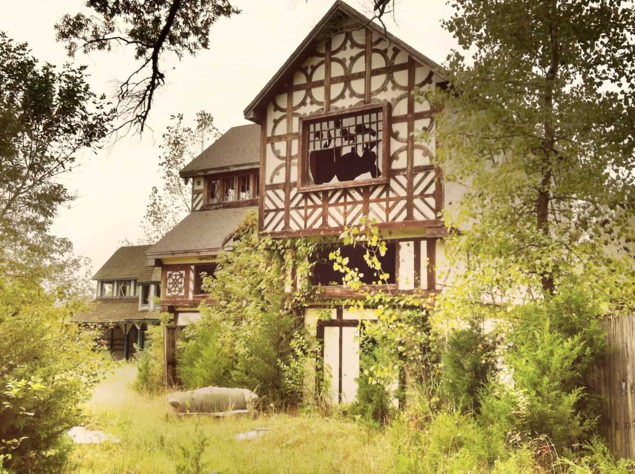 Abandoned Tudor-style building is ideal for a ren faire 