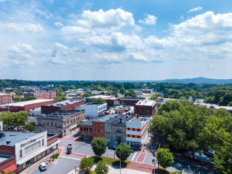 an aerial view of Martinsville, VA